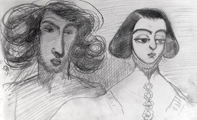 Self Portrait with George Sand by Alfred de Musset